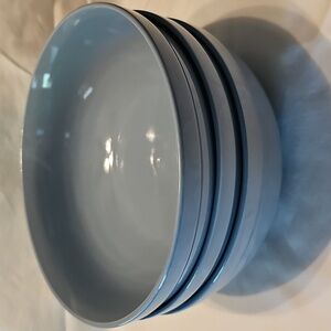 Set of 3 Gibson Blue Ceramic 9" bowl